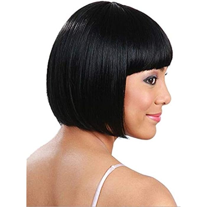 DILLARDS Elegant Fashion Women Black Bob Wig Soft Easy Comb Breathable Adjustable Short Hairpiece - Image 1